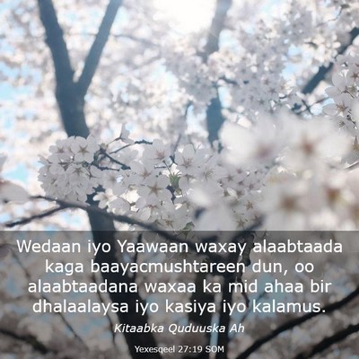 Picture 03 - Yexesqeel 27:19 SOM - Wedaan iyo Yaawaan waxay alaabtaada kaga - Bible Verse Picture
