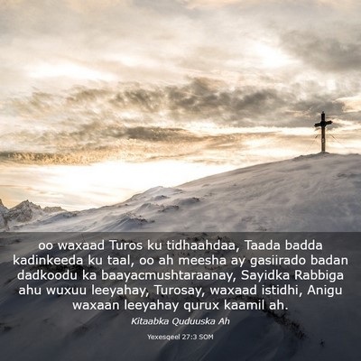Picture 03 - Yexesqeel 27:3 SOM - oo waxaad Turos ku tidhaahdaa, Taada badda - Bible Verse Picture