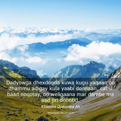 Picture 03 - Yexesqeel 28:19 SOM - Dadyowga dhexdooda kuwa kugu yaqaan oo dhammu - Bible Verse Picture