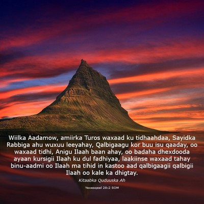Picture 03 - Yexesqeel 28:2 SOM - Wiilka Aadamow, amiirka Turos waxaad ku - Bible Verse Picture