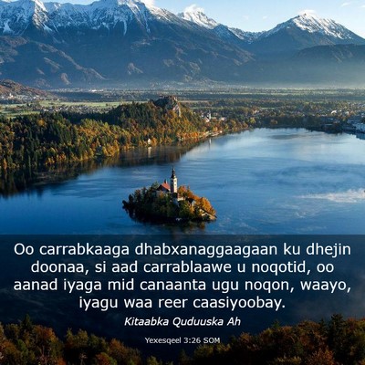 Picture 03 - Yexesqeel 3:26 SOM - Oo carrabkaaga dhabxanaggaagaan ku dhejin doonaa, - Bible Verse Picture