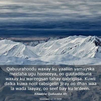 Picture 03 - Yexesqeel 32:23 SOM - Qabuurahoodu waxay ku yaalliin yamayska meelaha - Bible Verse Picture