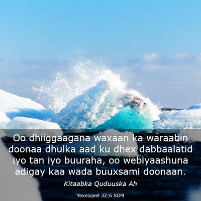 Picture 03 - Yexesqeel 32:6 SOM - Oo dhiiggaagana waxaan ka waraabin doonaa dhulka - Bible Verse Picture