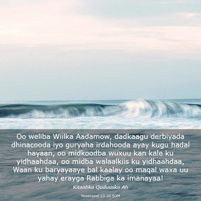 Picture 03 - Yexesqeel 33:30 SOM - Oo weliba Wiilka Aadamow, dadkaagu derbiyada - Bible Verse Picture