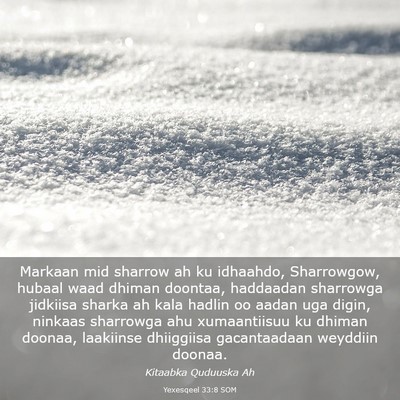 Picture 03 - Yexesqeel 33:8 SOM - Markaan mid sharrow ah ku idhaahdo, Sharrowgow, - Bible Verse Picture