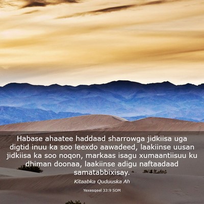 Picture 03 - Yexesqeel 33:9 SOM - Habase ahaatee haddaad sharrowga jidkiisa uga - Bible Verse Picture