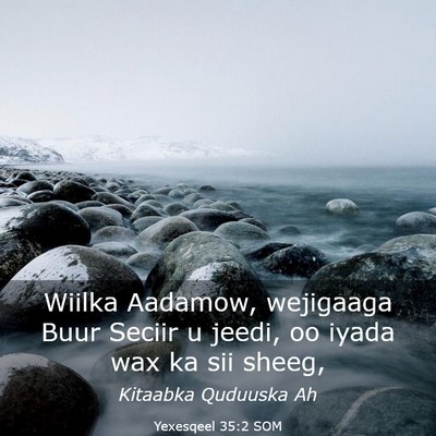 Picture 03 - Yexesqeel 35:2 SOM - Wiilka Aadamow, wejigaaga Buur Seciir u jeedi, oo - Bible Verse Picture