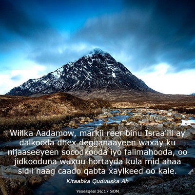 Picture 03 - Yexesqeel 36:17 SOM - Wiilka Aadamow, markii reer binu Israa'iil ay - Bible Verse Picture