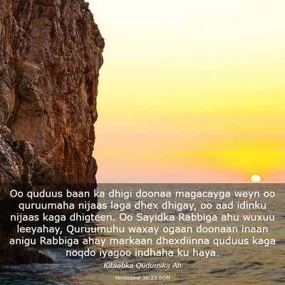 Picture 03 - Yexesqeel 36:23 SOM - Oo quduus baan ka dhigi doonaa magacayga weyn oo - Bible Verse Picture
