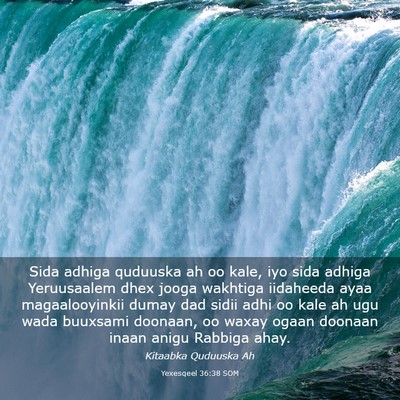 Picture 03 - Yexesqeel 36:38 SOM - Sida adhiga quduuska ah oo kale, iyo sida adhiga - Bible Verse Picture
