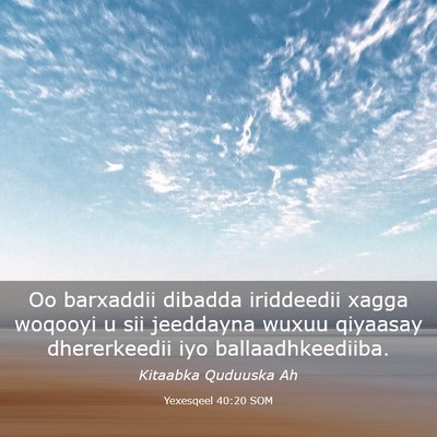 Picture 03 - Yexesqeel 40:20 SOM - Oo barxaddii dibadda iriddeedii xagga woqooyi u - Bible Verse Picture