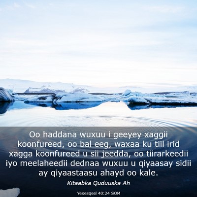 Picture 03 - Yexesqeel 40:24 SOM - Oo haddana wuxuu i geeyey xaggii koonfureed, oo - Bible Verse Picture