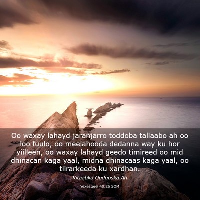 Picture 03 - Yexesqeel 40:26 SOM - Oo waxay lahayd jaranjarro toddoba tallaabo ah oo - Bible Verse Picture