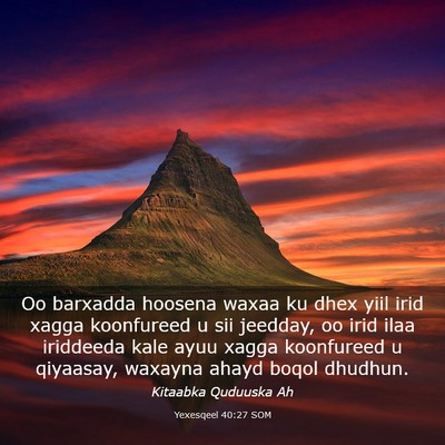 Picture 03 - Yexesqeel 40:27 SOM - Oo barxadda hoosena waxaa ku dhex yiil irid xagga - Bible Verse Picture
