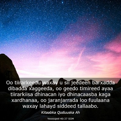 Picture 03 - Yexesqeel 40:37 SOM - Oo tiirarkeedu waxay u sii jeedeen barxadda - Bible Verse Picture