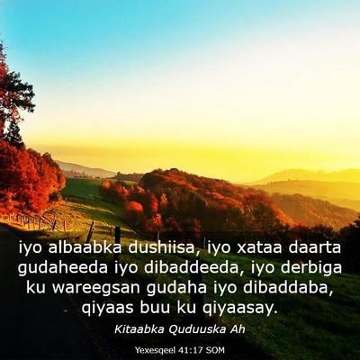 Picture 03 - Yexesqeel 41:17 SOM - iyo albaabka dushiisa, iyo xataa daarta gudaheeda - Bible Verse Picture