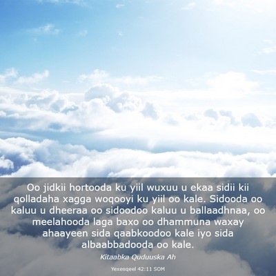 Picture 03 - Yexesqeel 42:11 SOM - Oo jidkii hortooda ku yiil wuxuu u ekaa sidii kii - Bible Verse Picture