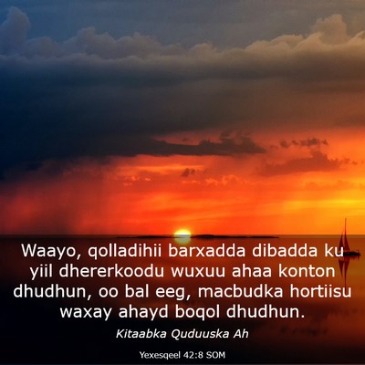 Picture 03 - Yexesqeel 42:8 SOM - Waayo, qolladihii barxadda dibadda ku yiil - Bible Verse Picture