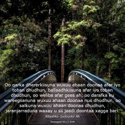 Picture 03 - Yexesqeel 43:17 SOM - Oo qarka dhererkiisuna wuxuu ahaan doonaa afar - Bible Verse Picture