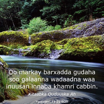 Picture 03 - Yexesqeel 44:21 SOM - Oo markay barxadda gudaha soo galaanna wadaadna - Bible Verse Picture