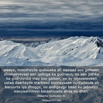 Picture 03 - Yexesqeel 44:7 SOM - waayo, meeshayda quduuska ah waxaad soo geliseen - Bible Verse Picture