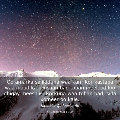 Picture 03 - Yexesqeel 45:14 SOM - Oo amarka saliidduna waa kan: kor kastaba waa - Bible Verse Picture