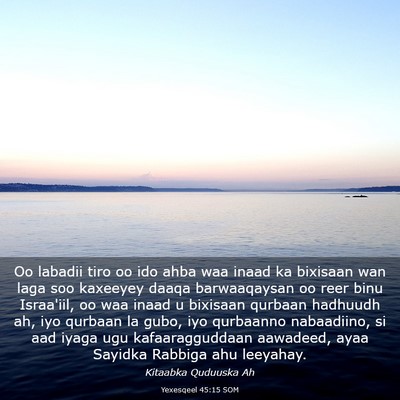 Picture 03 - Yexesqeel 45:15 SOM - Oo labadii tiro oo ido ahba waa inaad ka bixisaan - Bible Verse Picture