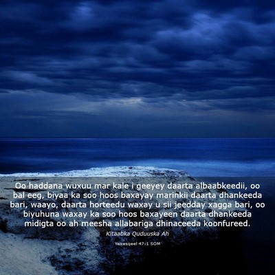 Picture 03 - Yexesqeel 47:1 SOM - Oo haddana wuxuu mar kale i geeyey daarta - Bible Verse Picture