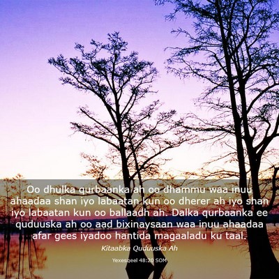 Picture 03 - Yexesqeel 48:20 SOM - Oo dhulka qurbaanka ah oo dhammu waa inuu ahaadaa - Bible Verse Picture