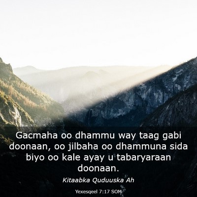 Picture 03 - Yexesqeel 7:17 SOM - Gacmaha oo dhammu way taag gabi doonaan, oo - Bible Verse Picture