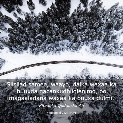 Picture 03 - Yexesqeel 7:23 SOM - Silsilad samee, waayo, dalka waxaa ka buuxda - Bible Verse Picture