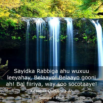 Picture 03 - Yexesqeel 7:5 SOM - Sayidka Rabbiga ahu wuxuu leeyahay, Belaayo! - Bible Verse Picture