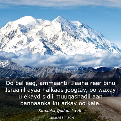Picture 03 - Yexesqeel 8:4 SOM - Oo bal eeg, ammaantii Ilaaha reer binu Israa'iil - Bible Verse Picture