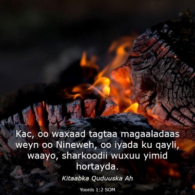 Picture 03 - Yoonis 1:2 SOM - Kac, oo waxaad tagtaa magaaladaas weyn oo - Bible Verse Picture