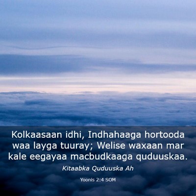 Picture 03 - Yoonis 2:4 SOM - Kolkaasaan idhi, Indhahaaga hortooda waa layga - Bible Verse Picture