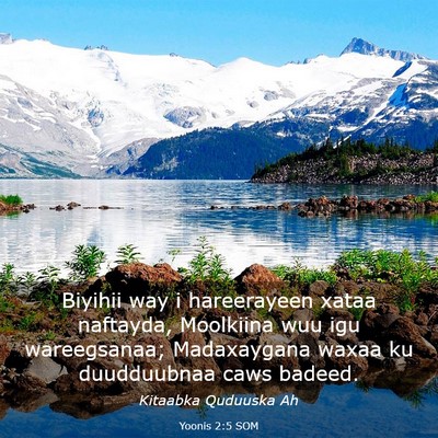 Picture 03 - Yoonis 2:5 SOM - Biyihii way i hareerayeen xataa naftayda, - Bible Verse Picture