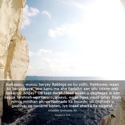 Picture 03 - Yoonis 4:2 SOM - Kolkaasuu wuxuu baryay Rabbiga oo ku yidhi, - Bible Verse Picture