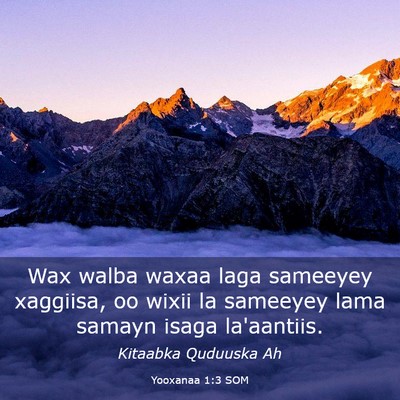 Picture 03 - Yooxanaa 1:3 SOM - Wax walba waxaa laga sameeyey xaggiisa, oo wixii - Bible Verse Picture