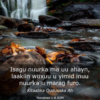 Picture 03 - Yooxanaa 1:8 SOM - Isagu nuurka ma uu ahayn, laakiin wuxuu u yimid - Bible Verse Picture