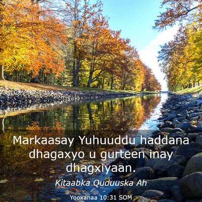 Picture 03 - Yooxanaa 10:31 SOM - Markaasay Yuhuuddu haddana dhagaxyo u gurteen - Bible Verse Picture