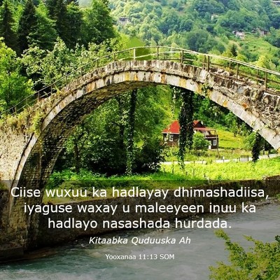 Picture 03 - Yooxanaa 11:13 SOM - Ciise wuxuu ka hadlayay dhimashadiisa, iyaguse - Bible Verse Picture