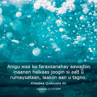 Picture 03 - Yooxanaa 11:15 SOM - Anigu waa ku faraxsanahay aawadiin inaanan - Bible Verse Picture