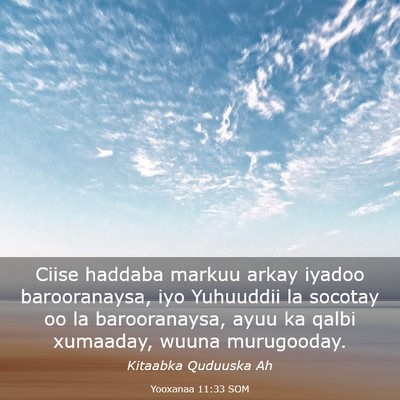 Picture 03 - Yooxanaa 11:33 SOM - Ciise haddaba markuu arkay iyadoo barooranaysa, - Bible Verse Picture