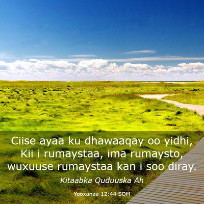Picture 03 - Yooxanaa 12:44 SOM - Ciise ayaa ku dhawaaqay oo yidhi, Kii i - Bible Verse Picture