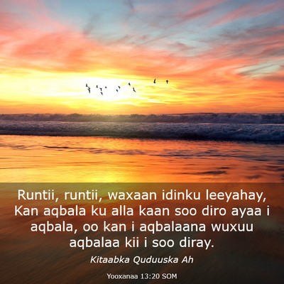 Picture 03 - Yooxanaa 13:20 SOM - Runtii, runtii, waxaan idinku leeyahay, Kan - Bible Verse Picture