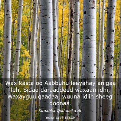 Picture 03 - Yooxanaa 16:15 SOM - Wax kasta oo Aabbuhu leeyahay anigaa leh. Sidaa - Bible Verse Picture