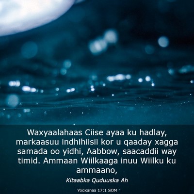 Picture 03 - Yooxanaa 17:1 SOM - Waxyaalahaas Ciise ayaa ku hadlay, markaasuu - Bible Verse Picture