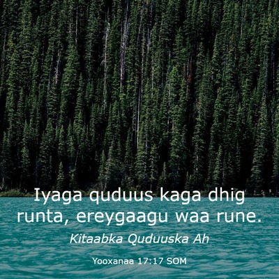 Picture 03 - Yooxanaa 17:17 SOM - Iyaga quduus kaga dhig runta, ereygaagu waa - Bible Verse Picture