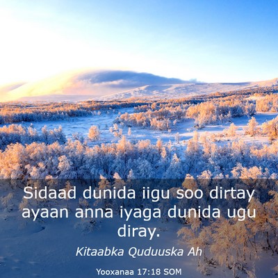 Picture 03 - Yooxanaa 17:18 SOM - Sidaad dunida iigu soo dirtay ayaan anna iyaga - Bible Verse Picture