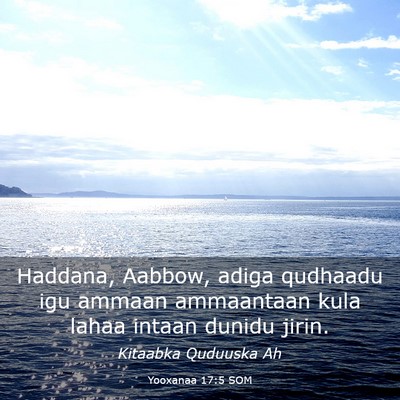 Picture 03 - Yooxanaa 17:5 SOM - Haddana, Aabbow, adiga qudhaadu igu ammaan - Bible Verse Picture